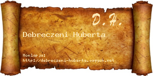 Debreczeni Huberta névjegykártya